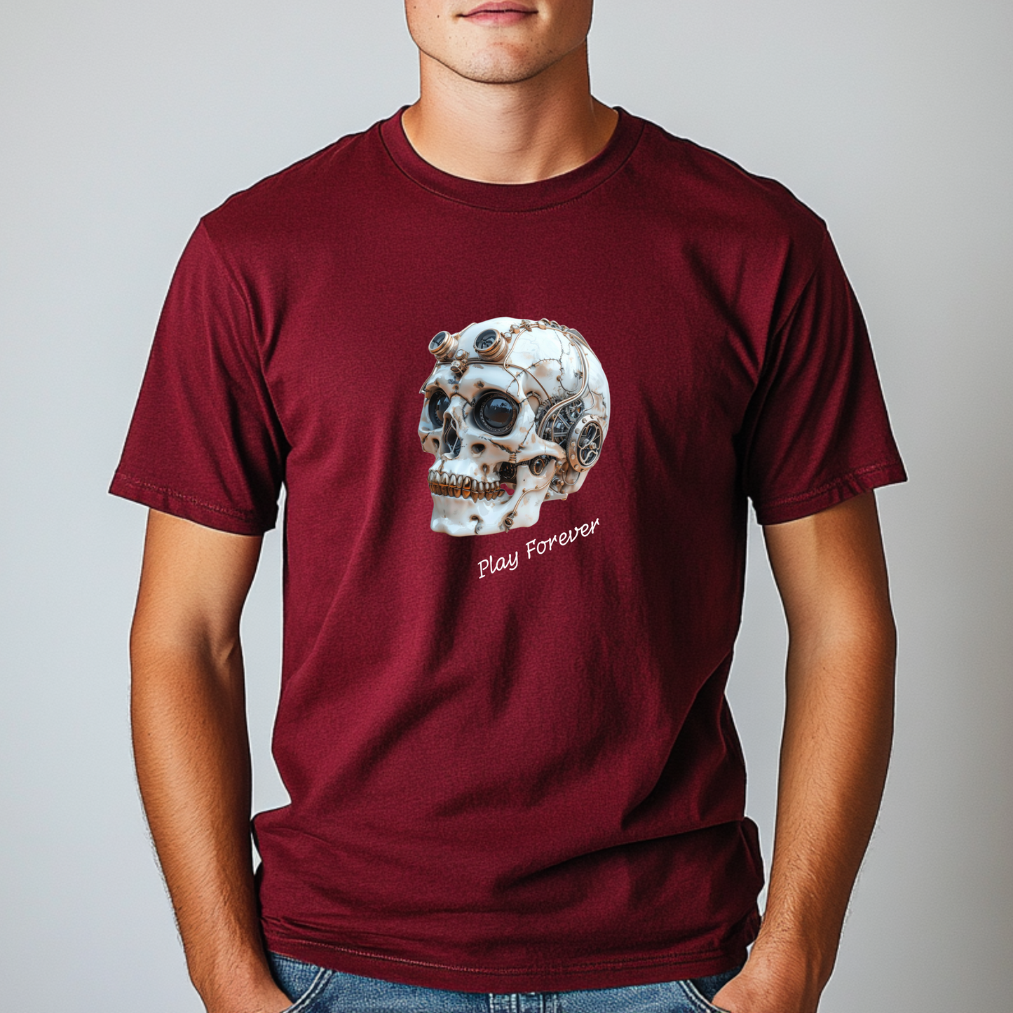 Play Forever Clockwork Cranium Gaming Unisex Tshirt