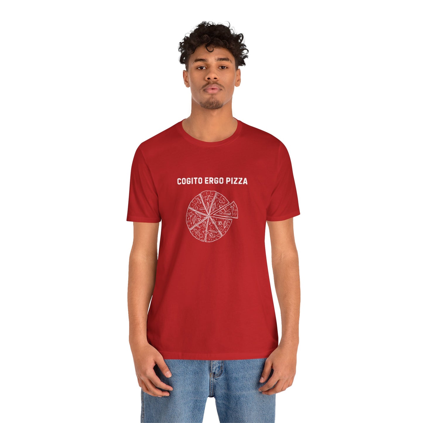 Cogito Ergo Pizza Unisex Tshirt