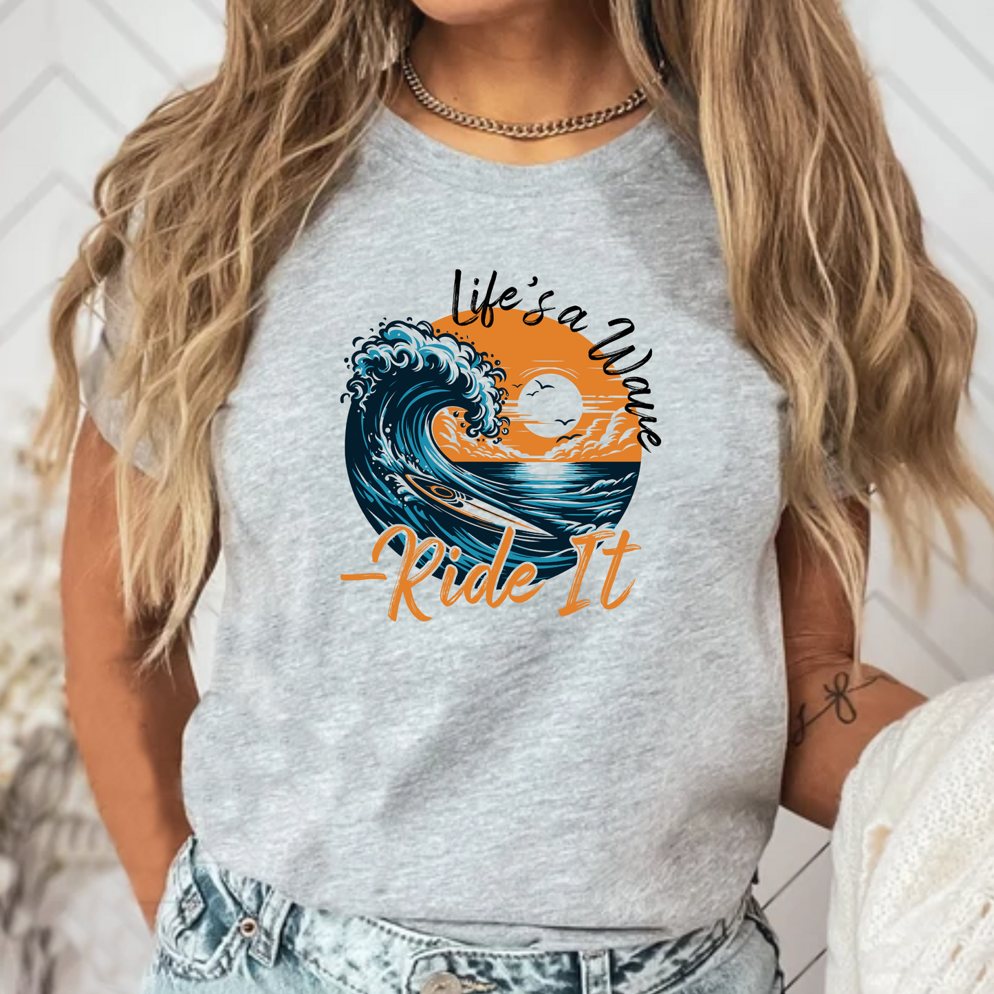 Life’s a Wave, Ride It – Surf-Inspired Unisex T-Shirt