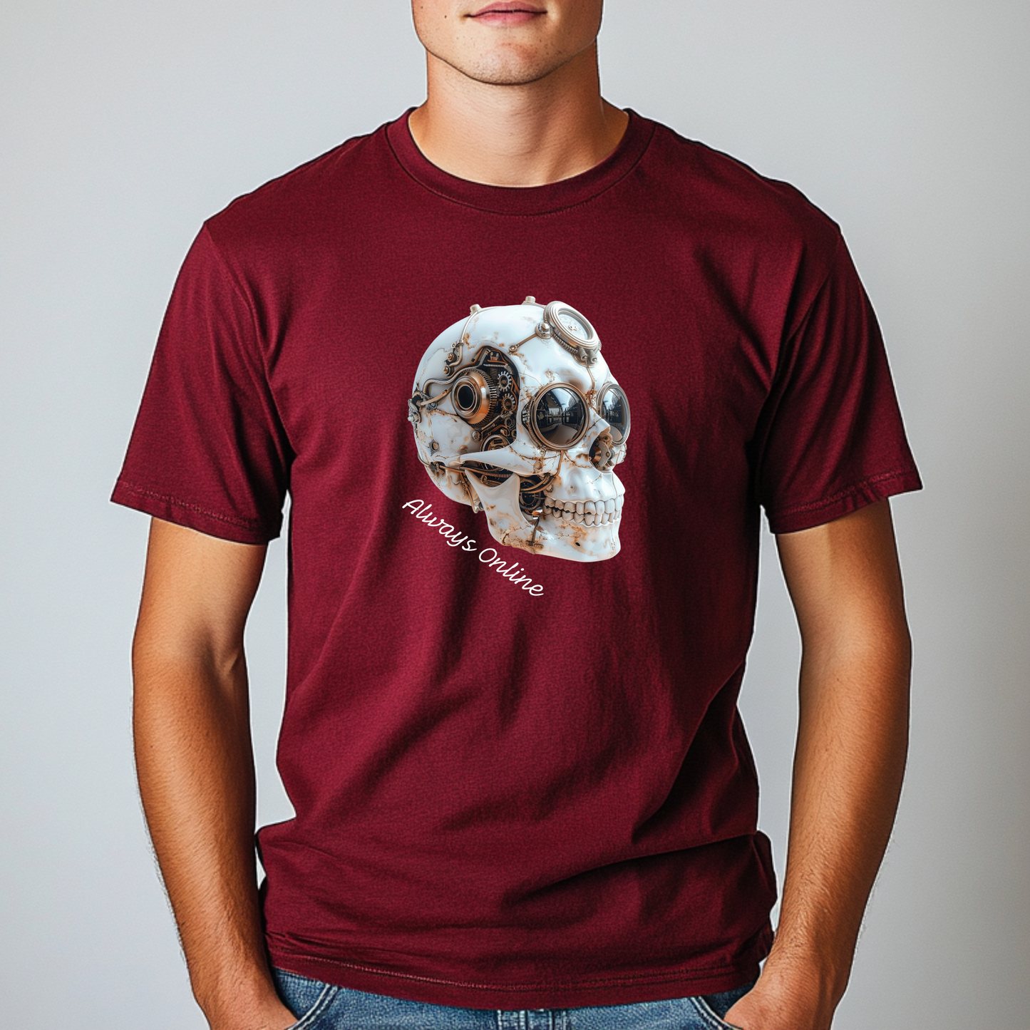 Always Online Clockwork Cranium Gaming Unisex Tshirt