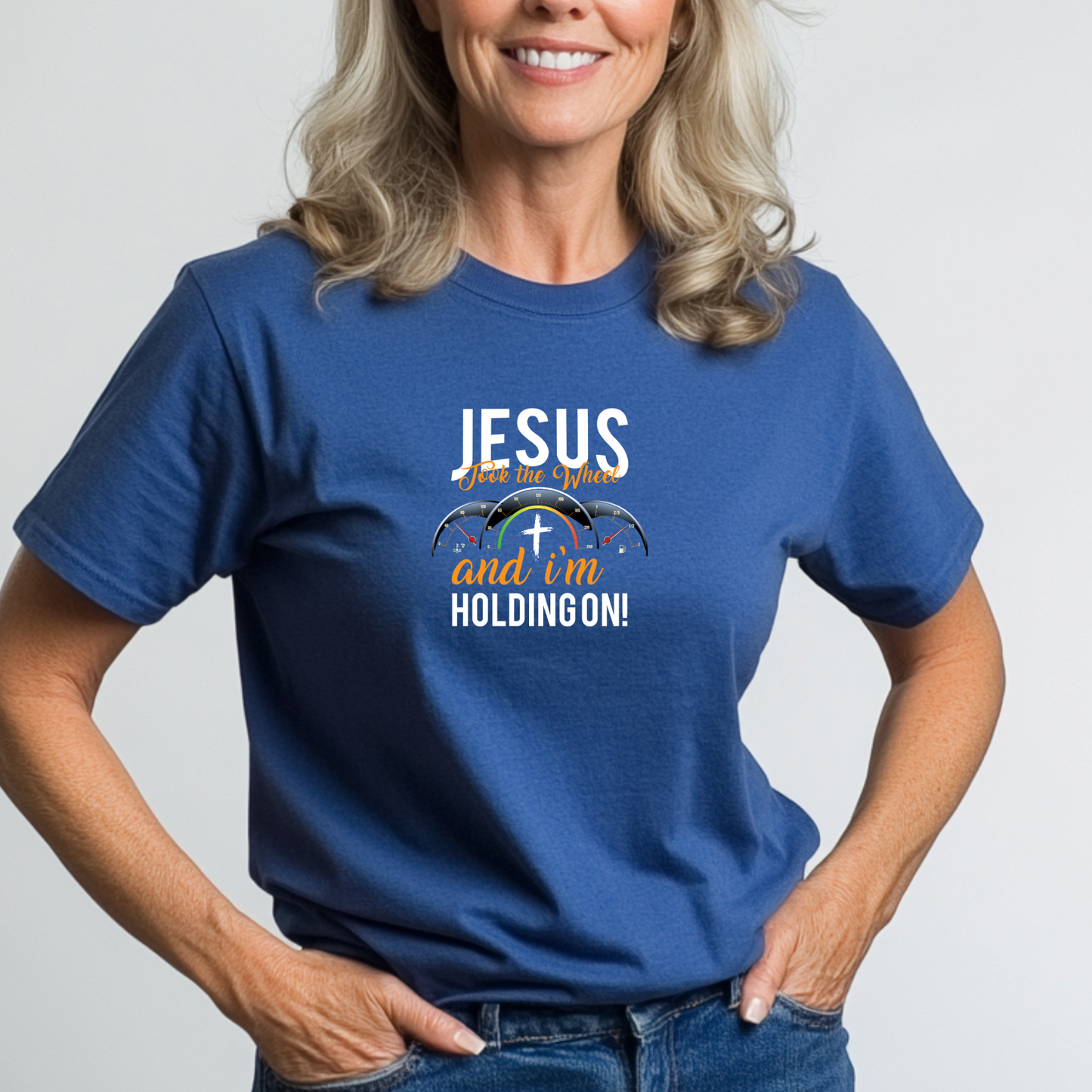 Jesus Takes the Wheel and I’m Holding On Unisex T-shirt