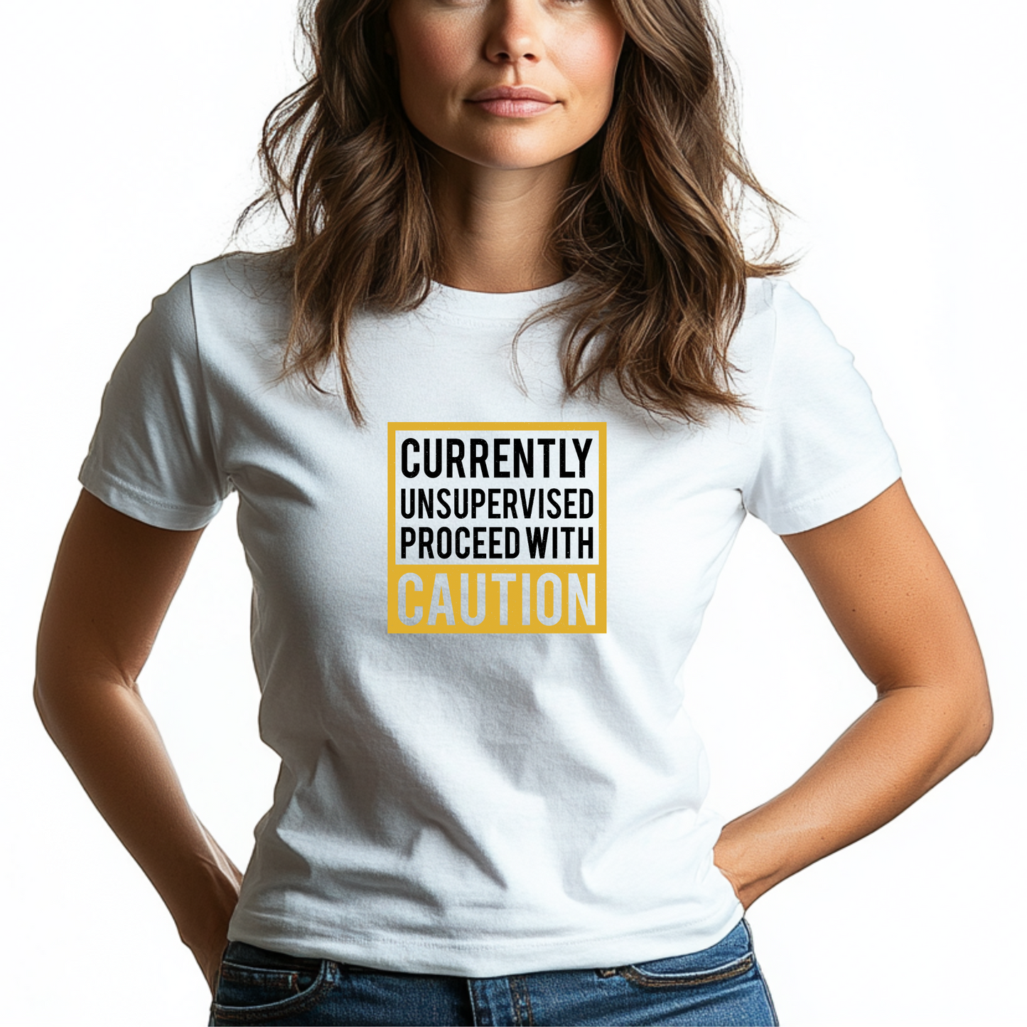 Currently Unsupervised Proceed with Caution Unisex T-Shirt