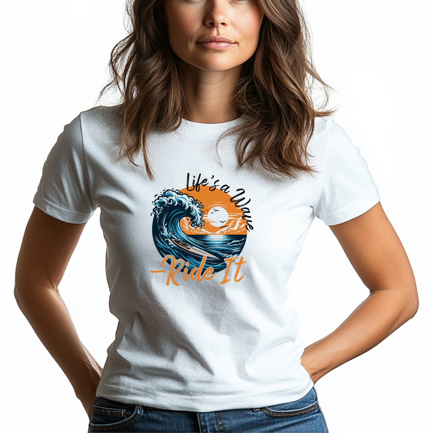 Life’s a Wave, Ride It – Surf-Inspired Unisex T-Shirt