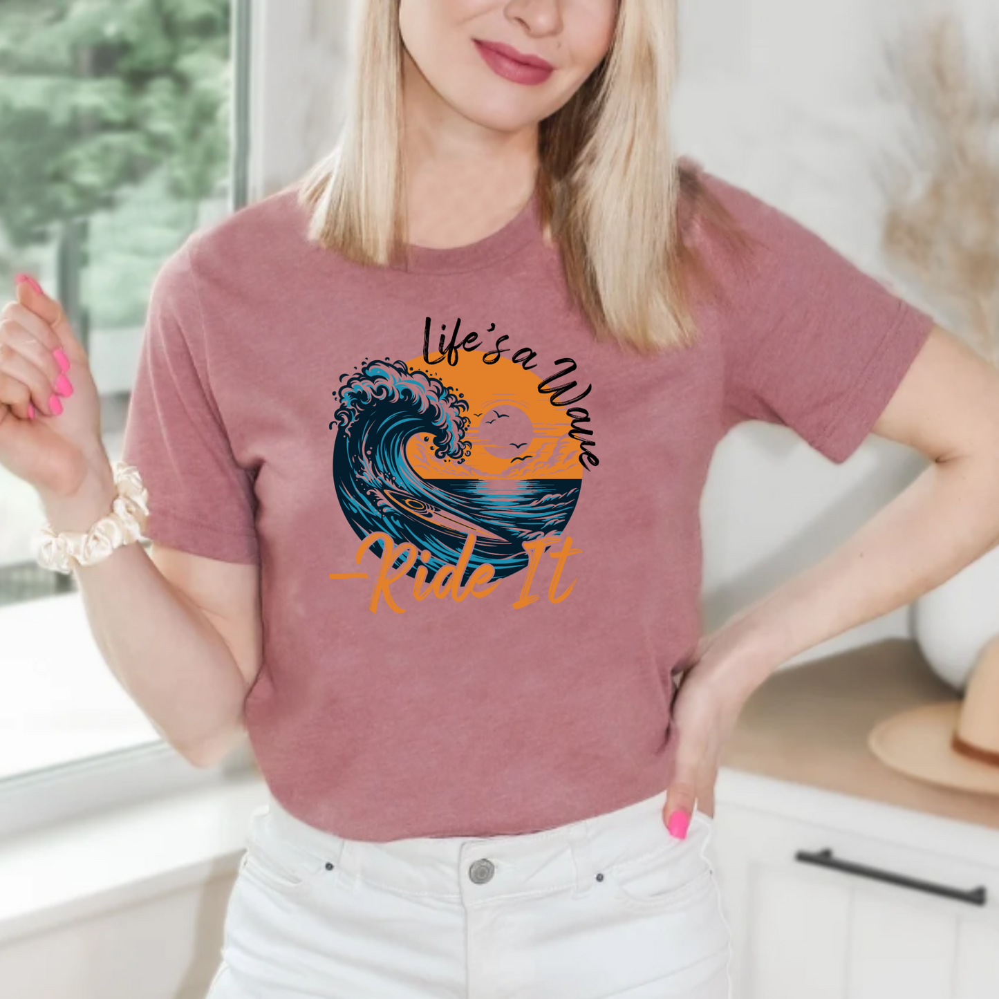 Life’s a Wave, Ride It – Surf-Inspired Unisex T-Shirt