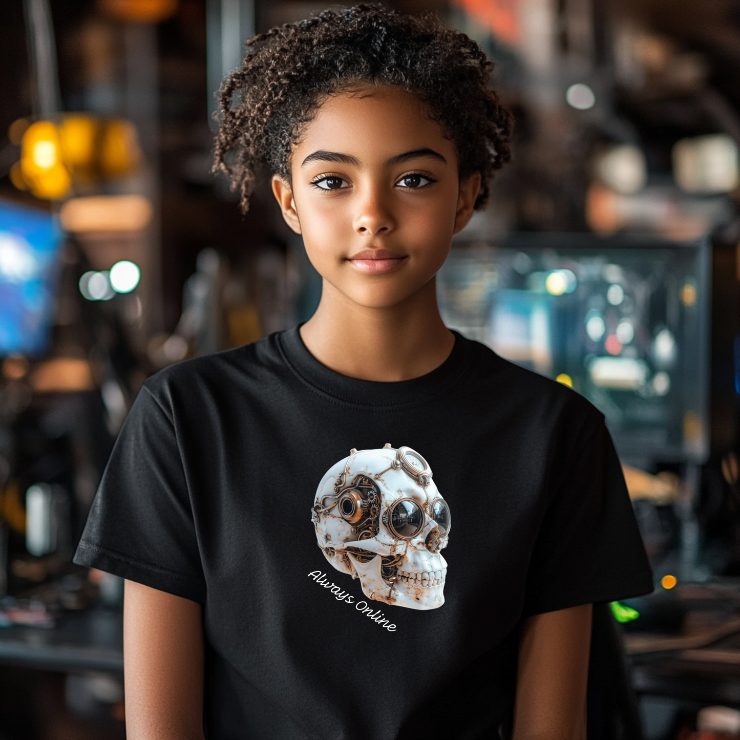 Always Online Clockwork Cranium Gaming Unisex Tshirt