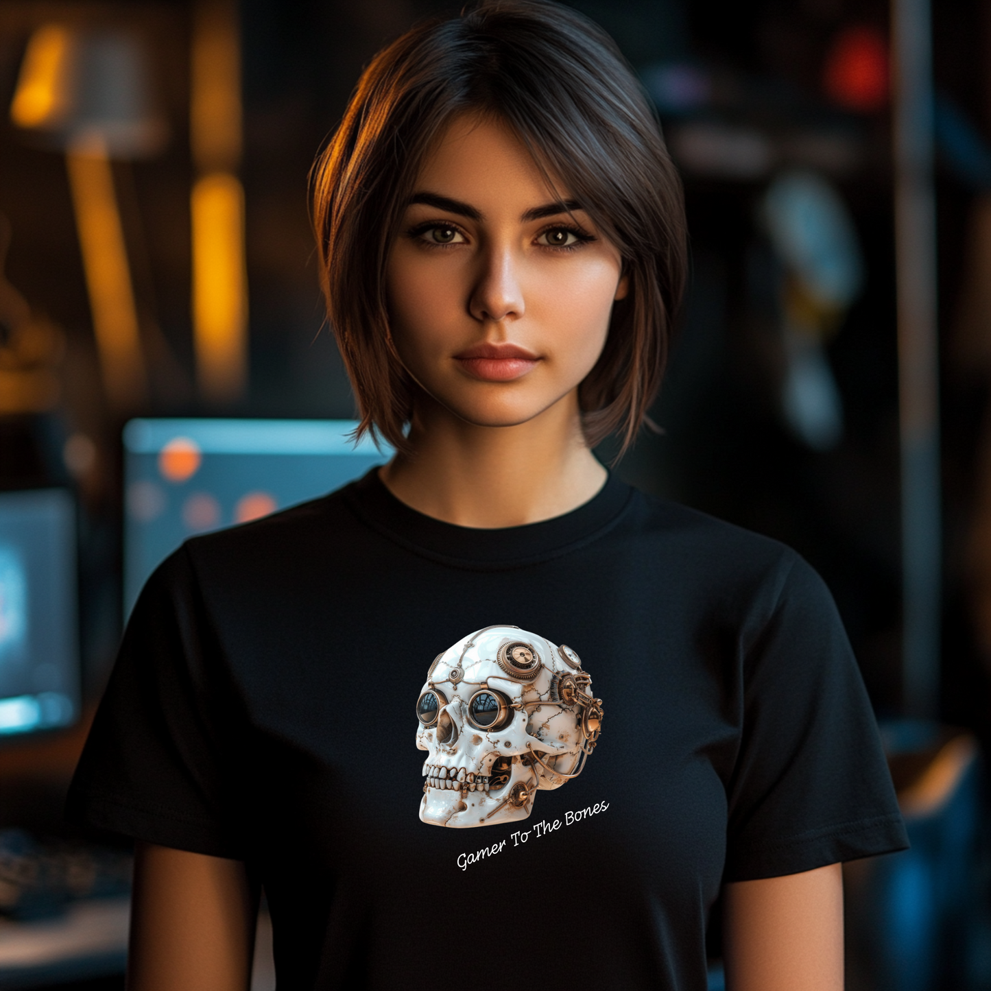 Gamer To The Bones Clockwork Cranium Gaming Tshirt