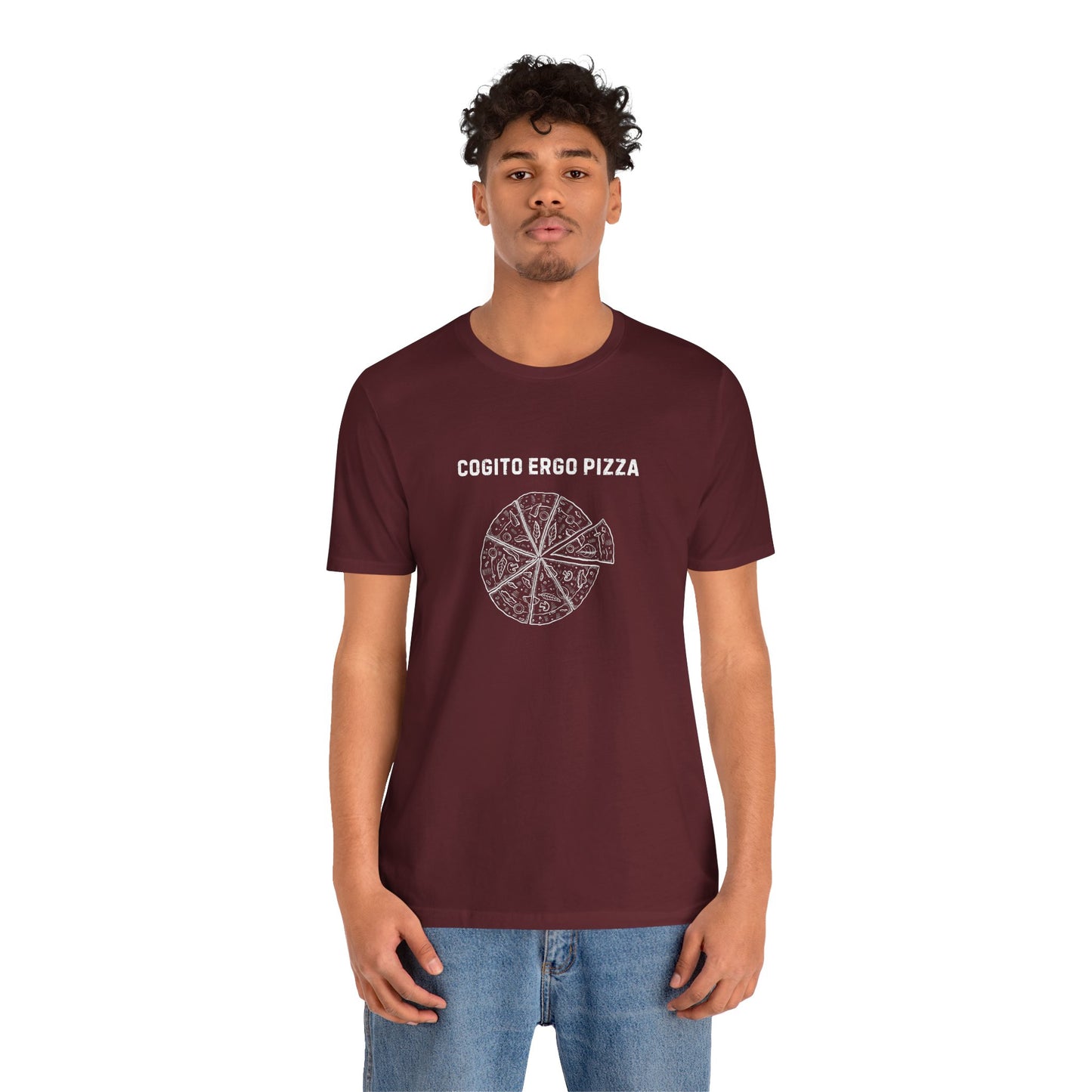 Cogito Ergo Pizza Unisex Tshirt