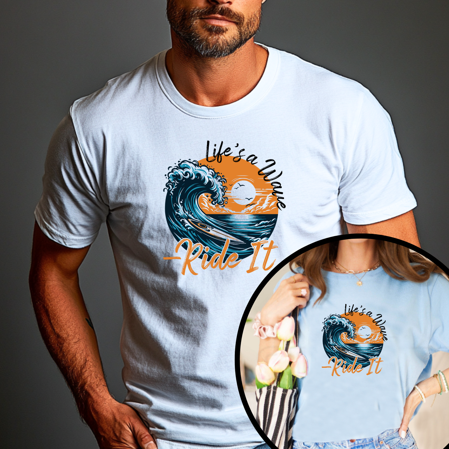 Life’s a Wave, Ride It – Surf-Inspired Unisex T-Shirt